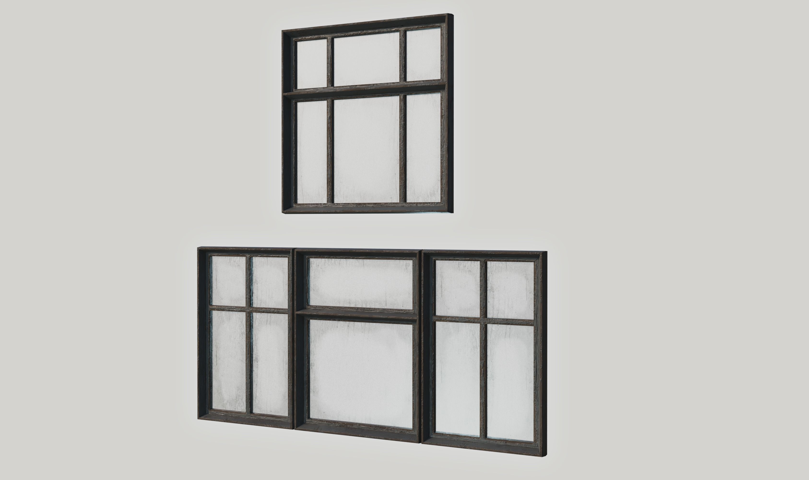 Old Windows pack Low-poly 3D model_6