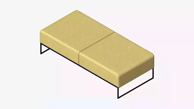 Furniture - Sofa - Contemporary - Line - Footstool - Type 2 Low-poly 3D model