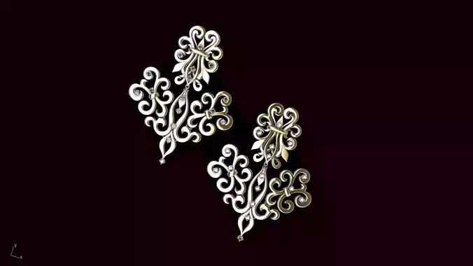 ORNAMENT DIAMOND EARRINGS STL VERIFIED