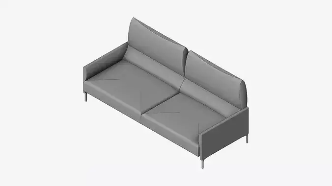 Furniture - Sofa - Contemporary - Snow - Large Low-poly 3D model 2