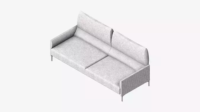 Furniture - Sofa - Contemporary - Snow - Large Low-poly 3D model 7