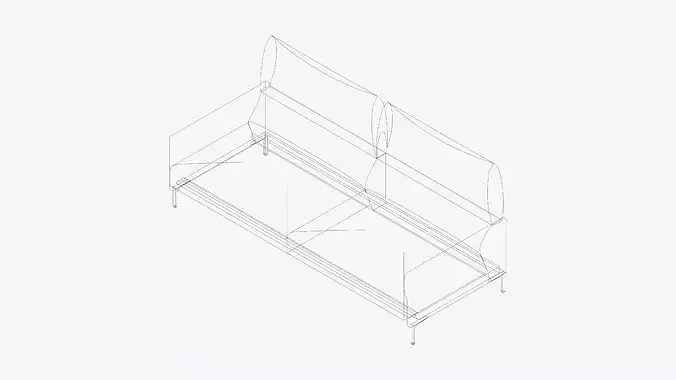 Furniture - Sofa - Contemporary - Snow - Large Low-poly 3D model 4
