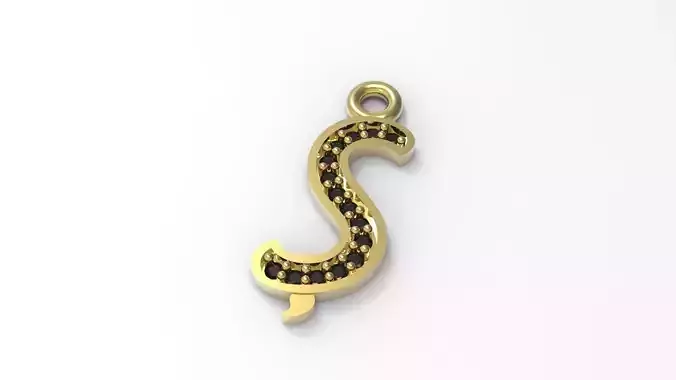 S Letter Alphabet Pendant