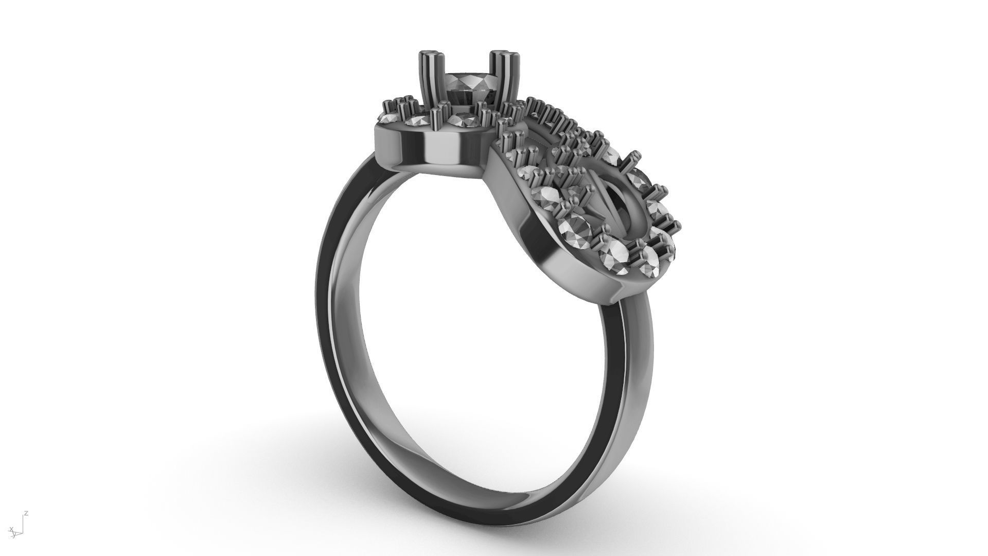 MIRRORED SPIRAL DIAMOND RING STL VERIFIED 3D print model_23