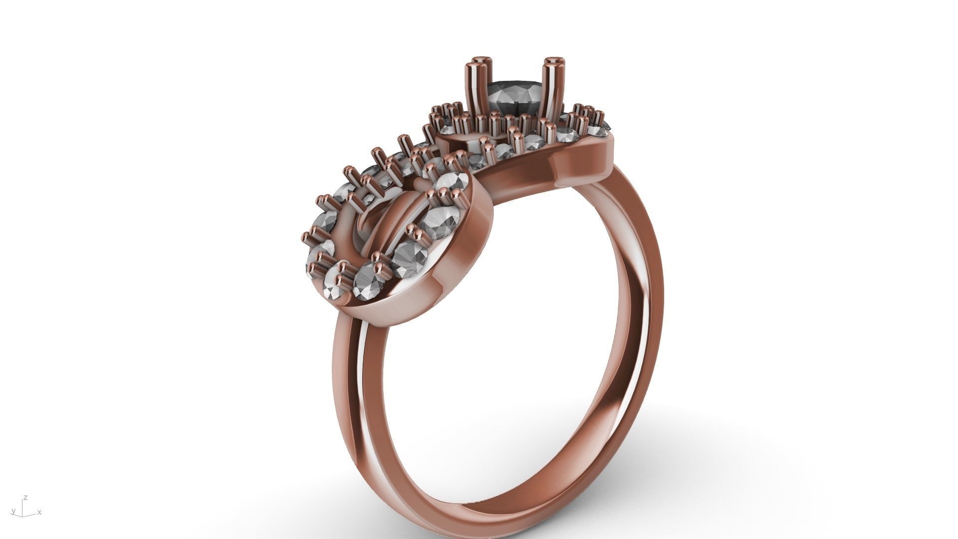 MIRRORED SPIRAL DIAMOND RING STL VERIFIED 3D print model_15