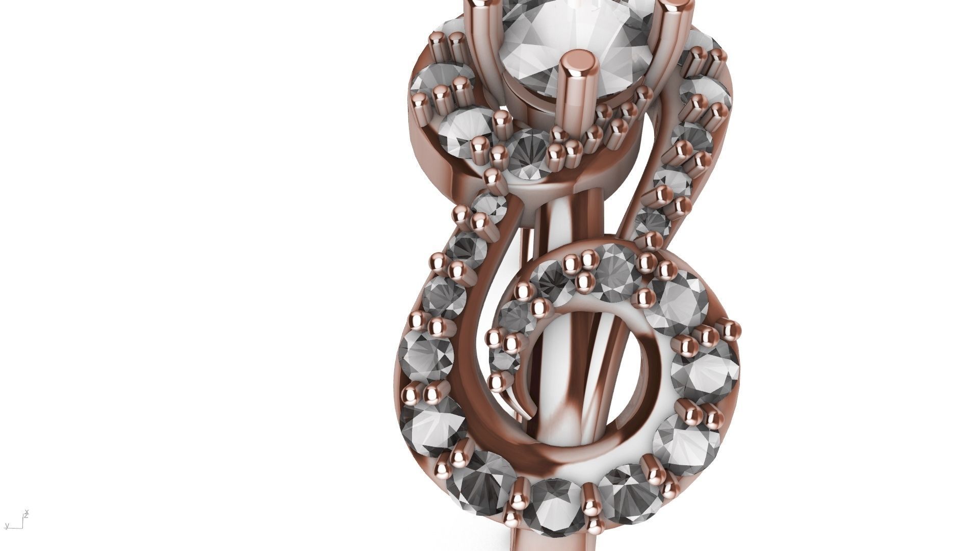 MIRRORED SPIRAL DIAMOND RING STL VERIFIED 3D print model_13