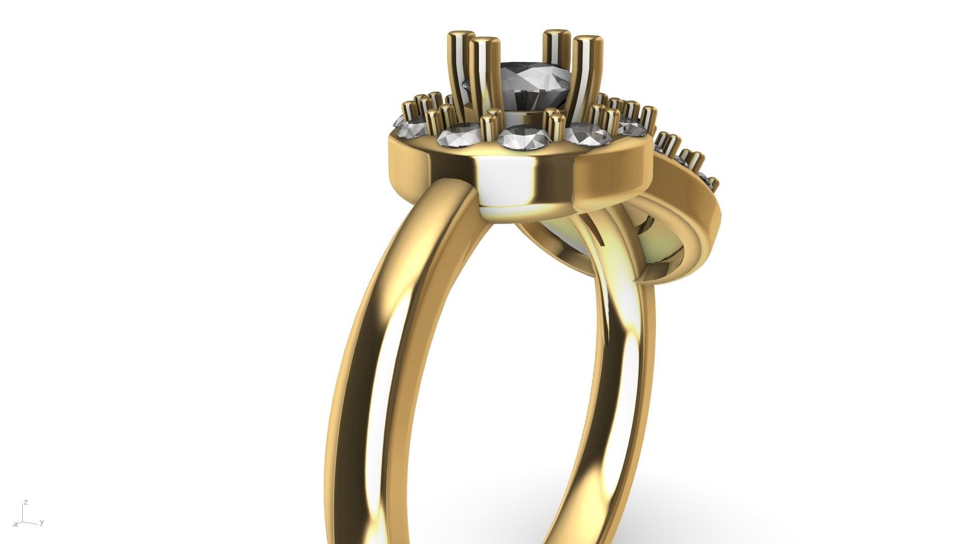 MIRRORED SPIRAL DIAMOND RING STL VERIFIED 3D print model_7