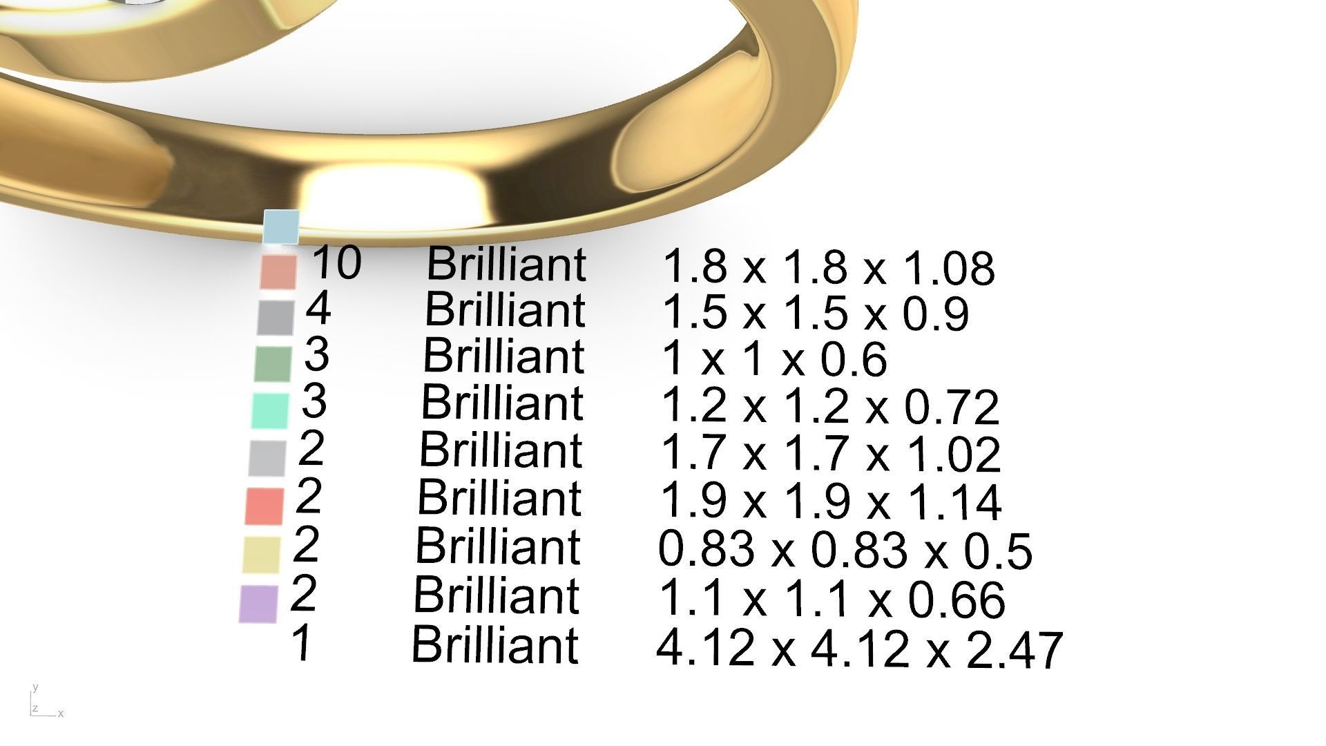 MIRRORED SPIRAL DIAMOND RING STL VERIFIED 3D print model_11