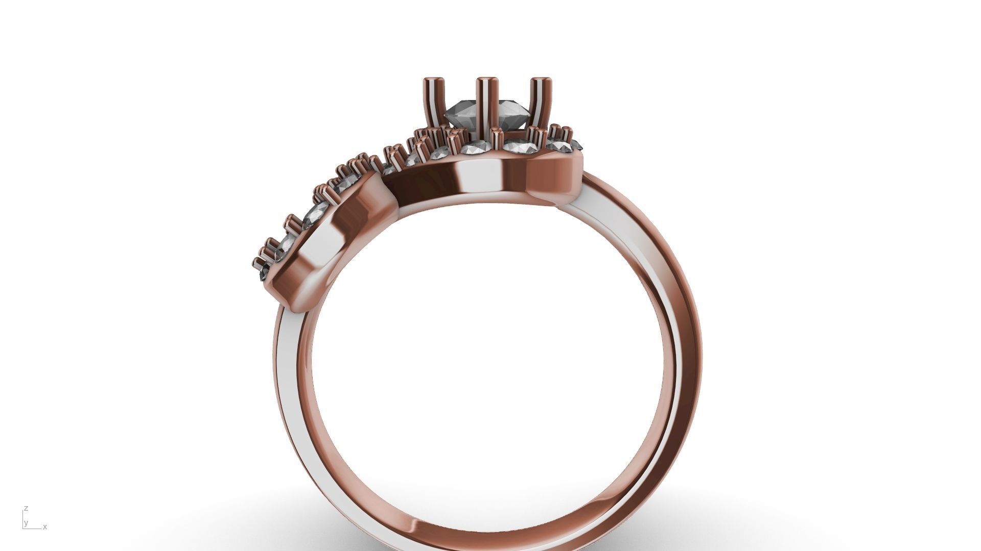 MIRRORED SPIRAL DIAMOND RING STL VERIFIED 3D print model_16