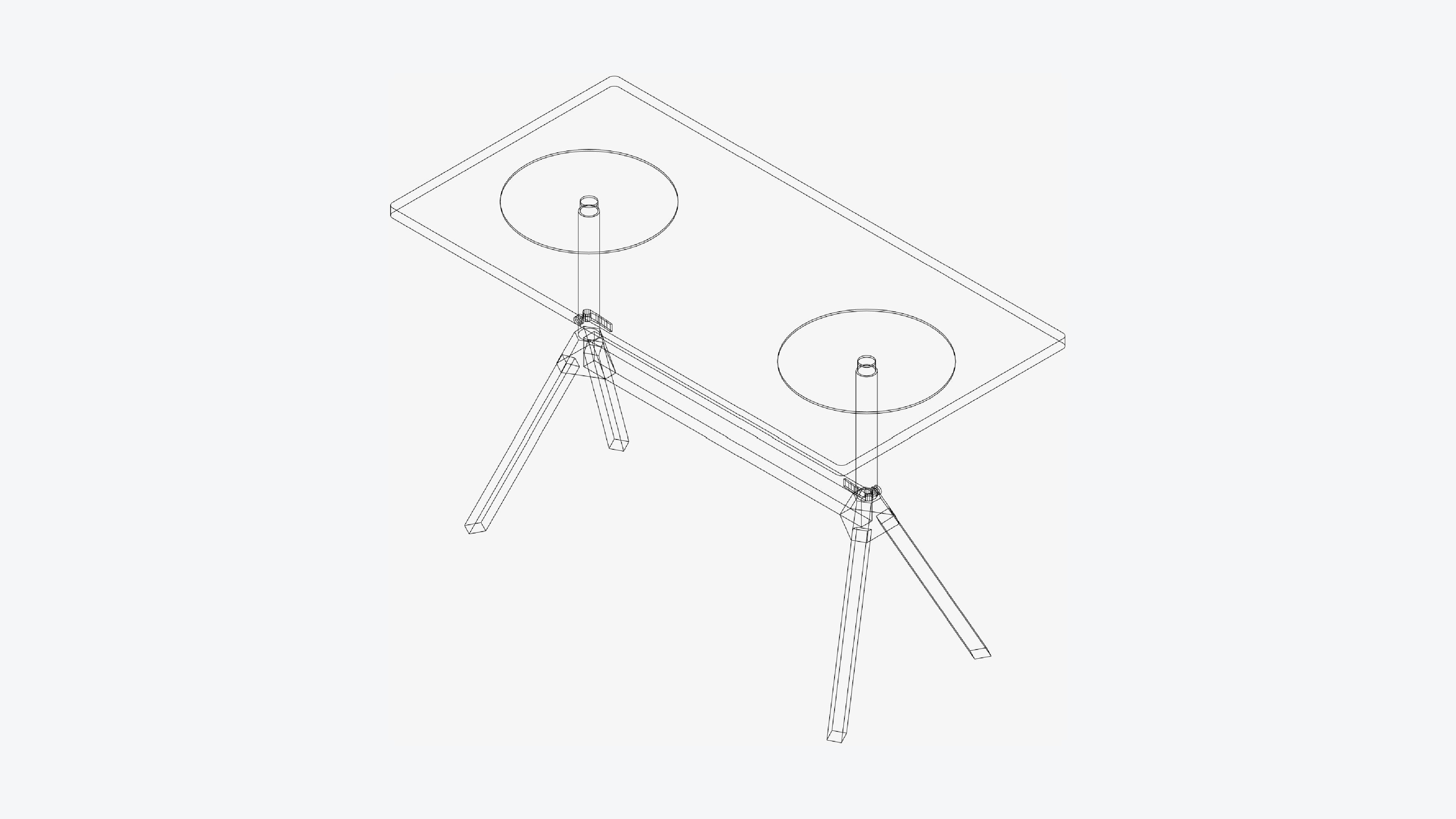 Furniture - Table - Contemporary - Buzz - MDF - Type 2 Low-poly 3D model_3