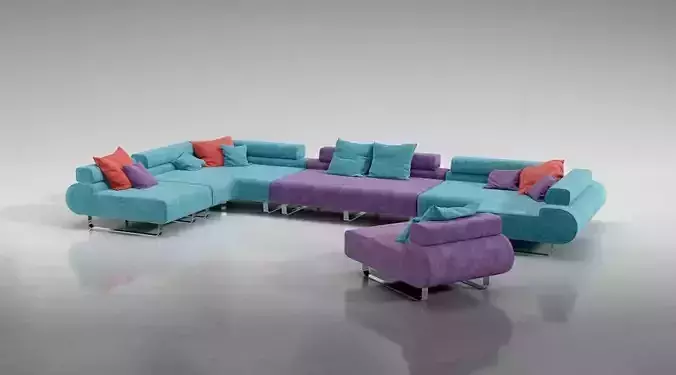 Multicolored Adjustable Sectional