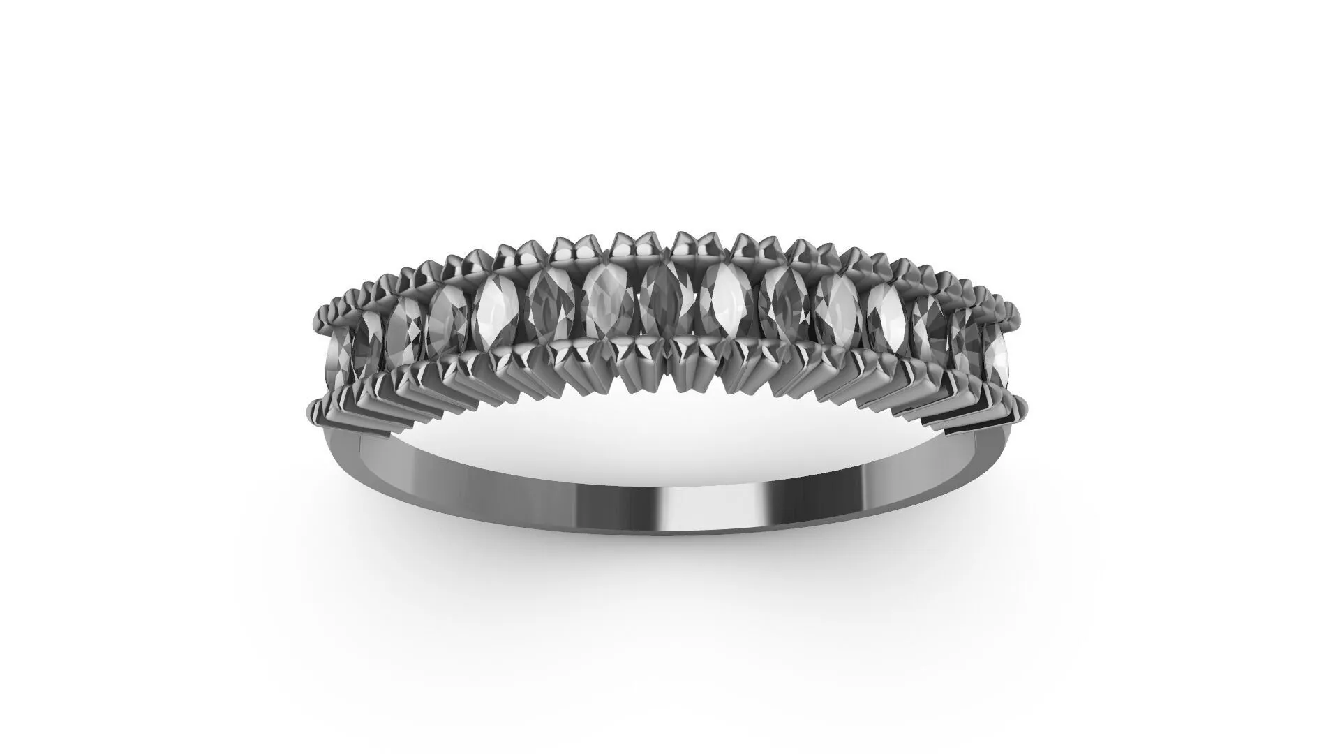 marquise 15 stone ring stl verified 3D print model