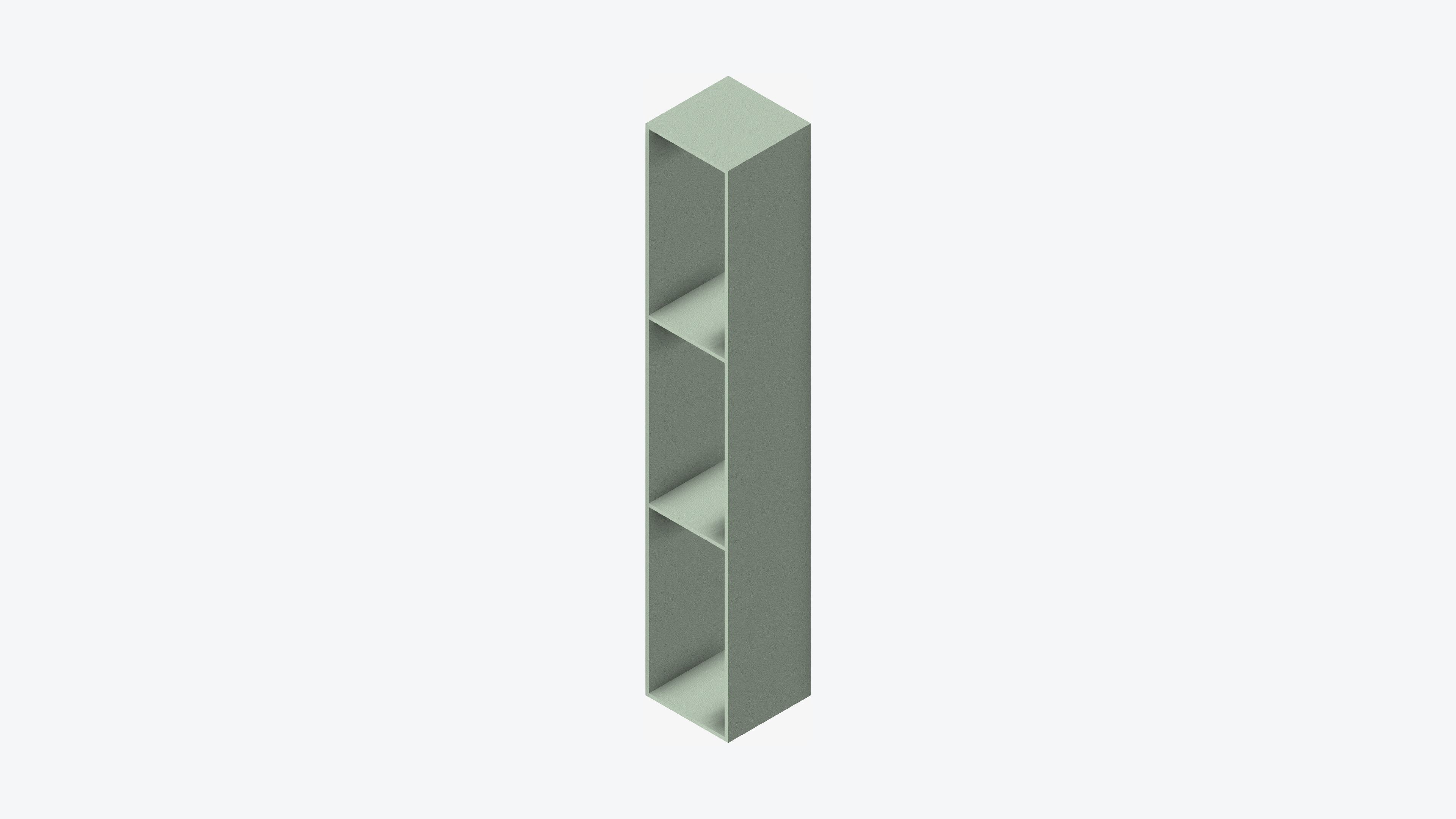 Kinda Locker - Plastic - Locka - Triple Tier Low-poly 3D model_6