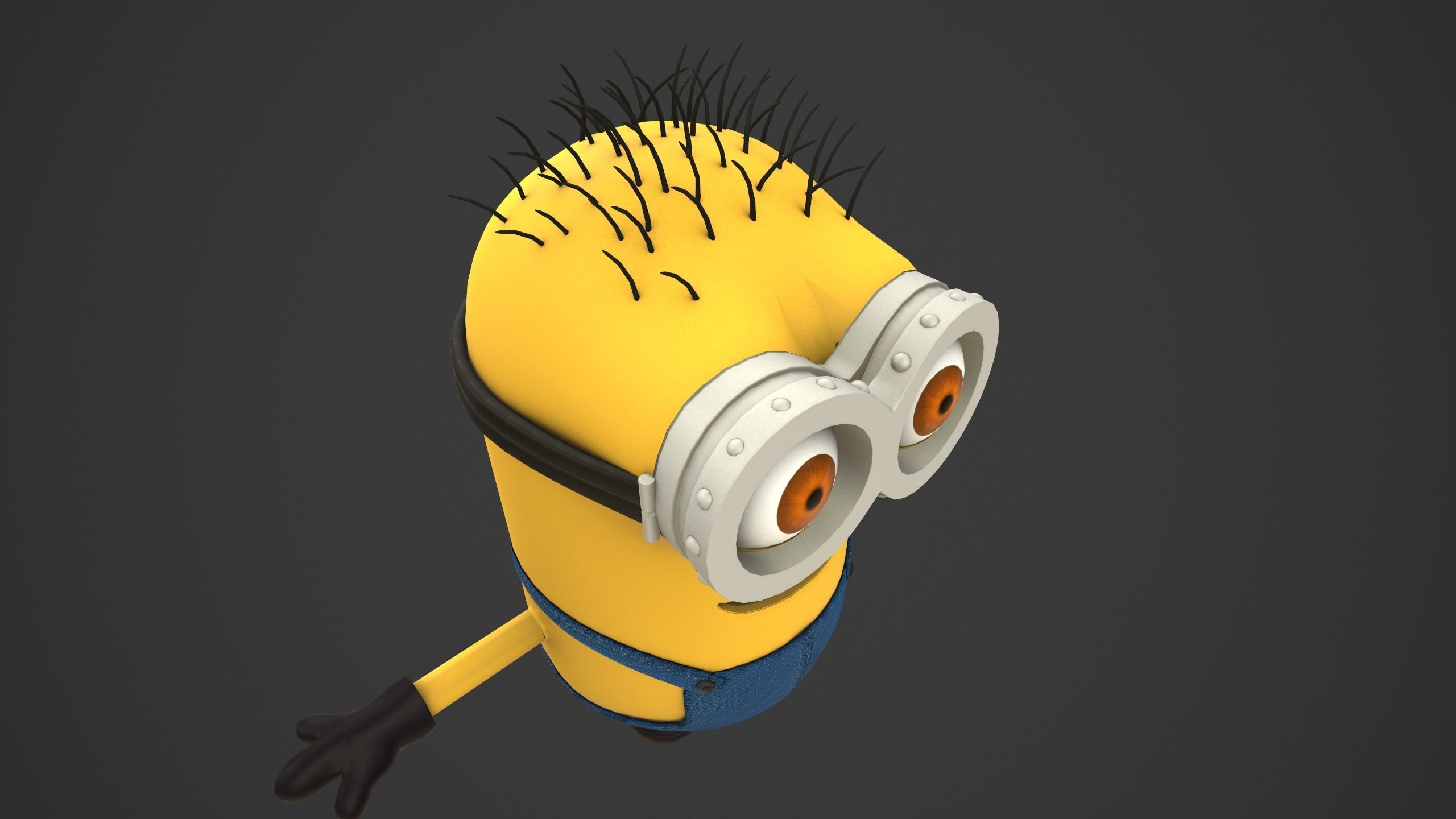 Minion minions character Low-poly 3D model_4