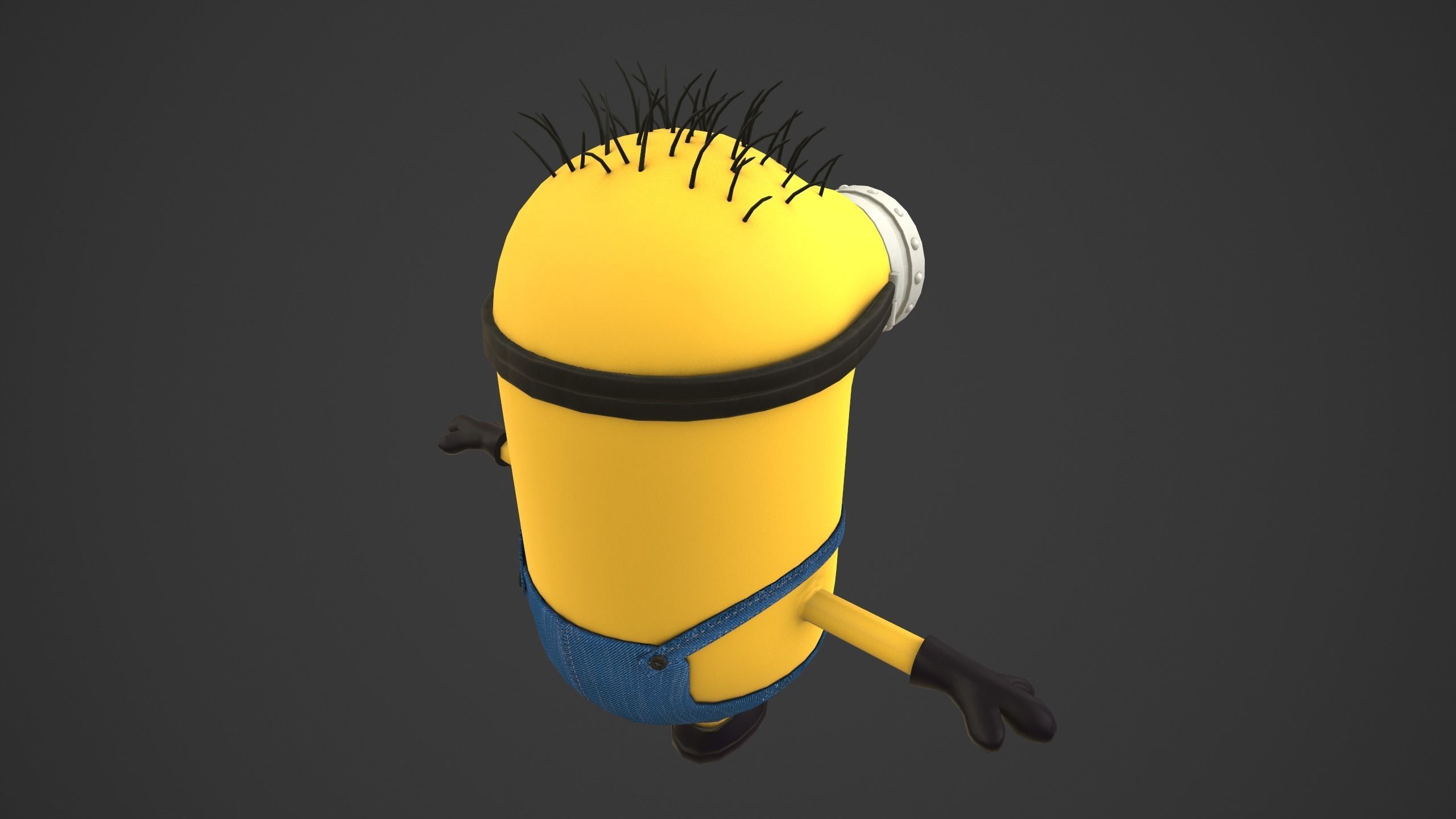 Minion minions character Low-poly 3D model_5