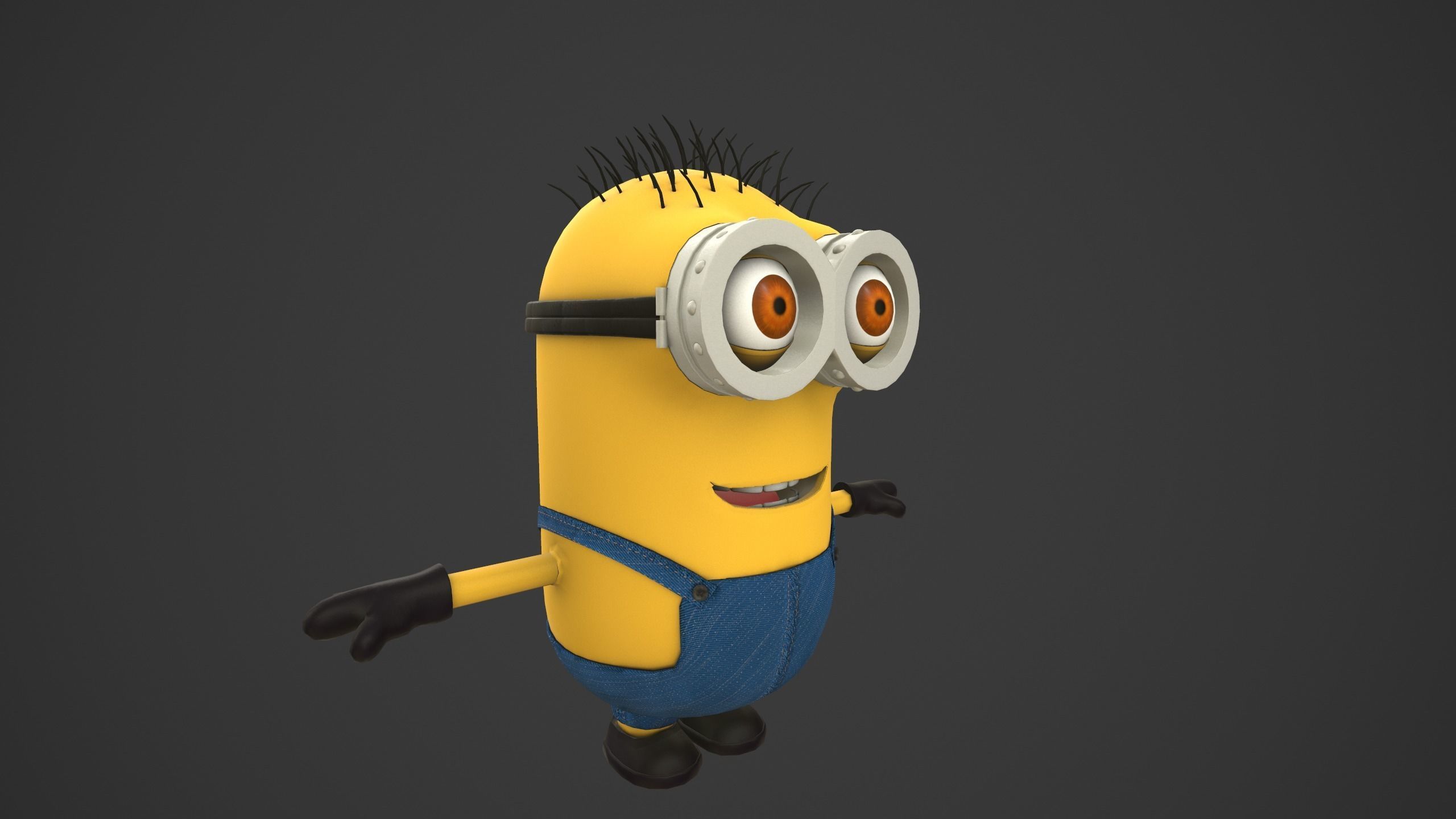 Minion minions character Low-poly 3D model_2