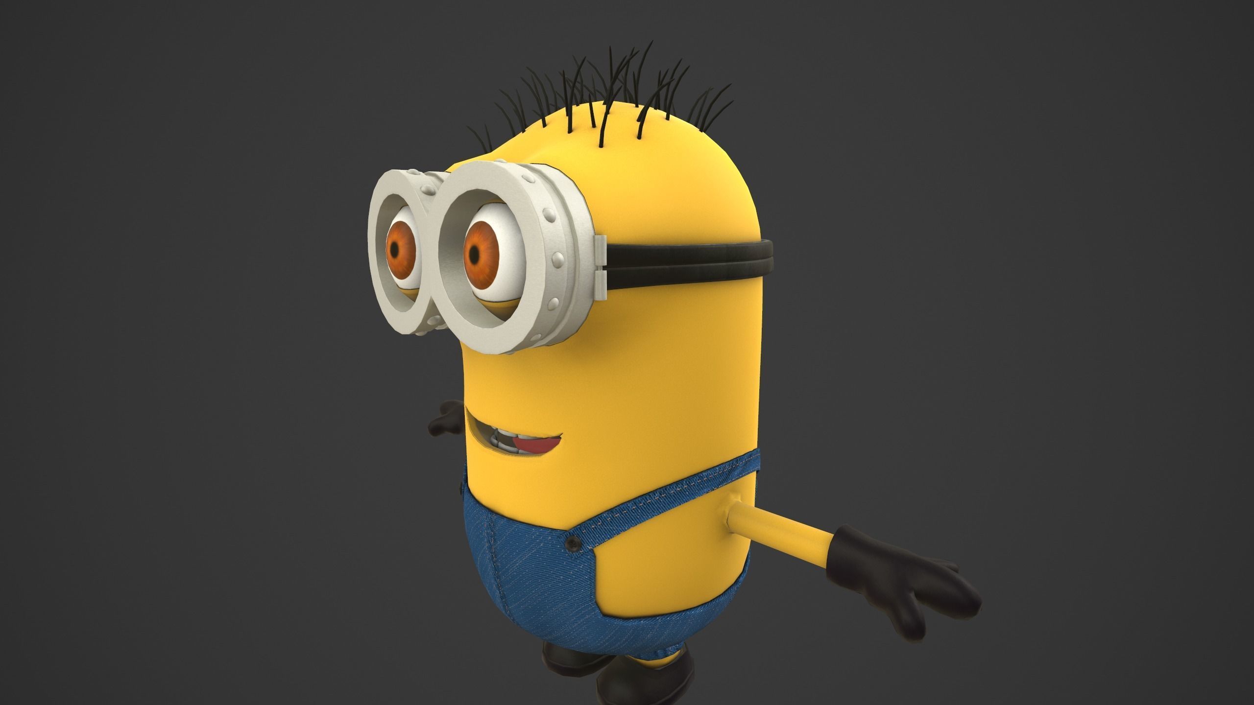 Minion minions character Low-poly 3D model_3