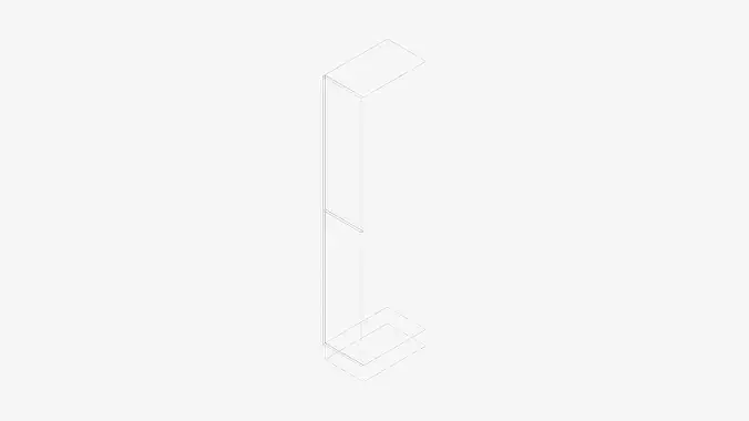 Locker - Laminate - Integral - Classic - 2 Door Low-poly 3D model 4