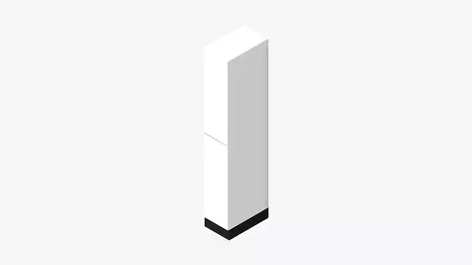 Locker - Laminate - Integral - Classic - 2 Door Low-poly 3D model 7