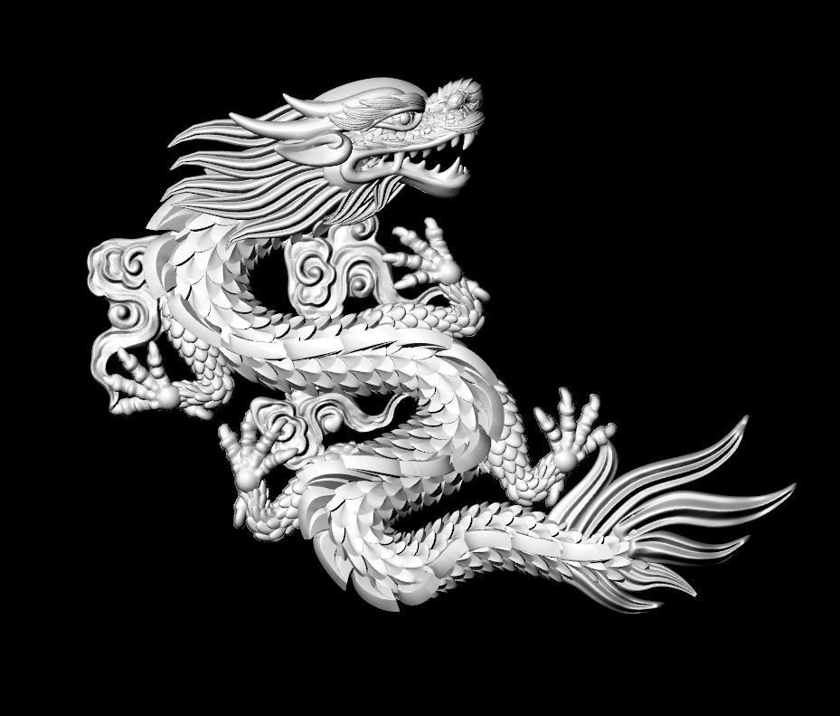 China relief dragon pendant 25 3D print model_11