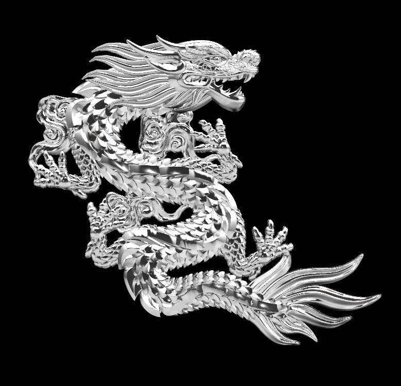 China relief dragon pendant 25 3D print model_3