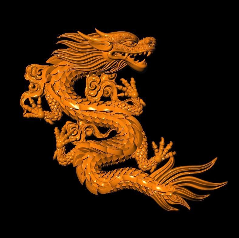China relief dragon pendant 25 3D print model_1