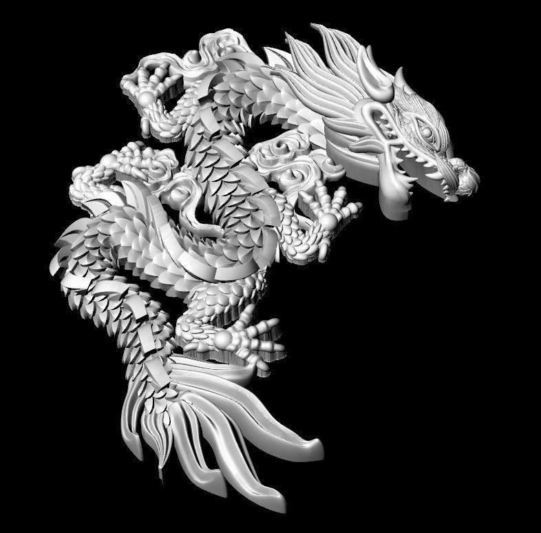 China relief dragon pendant 25 3D print model_10