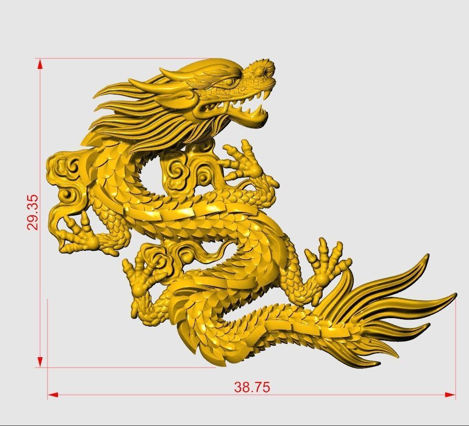 China relief dragon pendant 25 3D print model_4