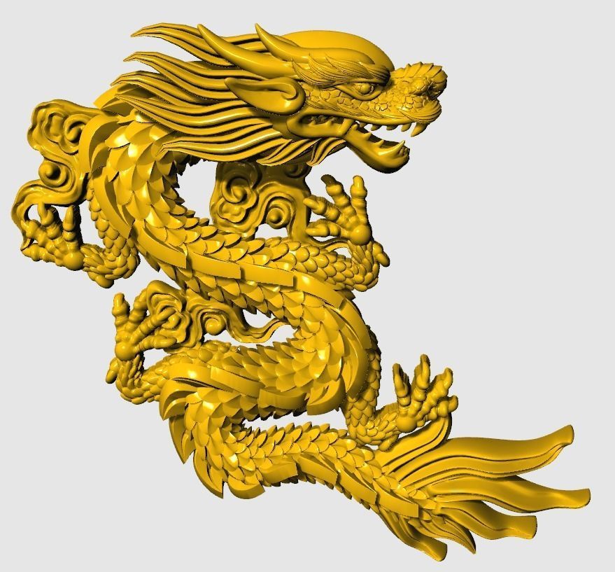 China relief dragon pendant 25 3D print model_9