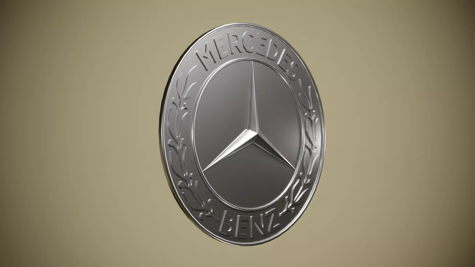 Mercedes Benz Logo - Badge - Emblem Low-poly 3D model