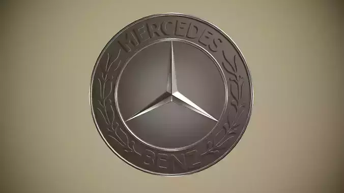 Mercedes Benz Logo - Badge - Emblem Low-poly 3D model