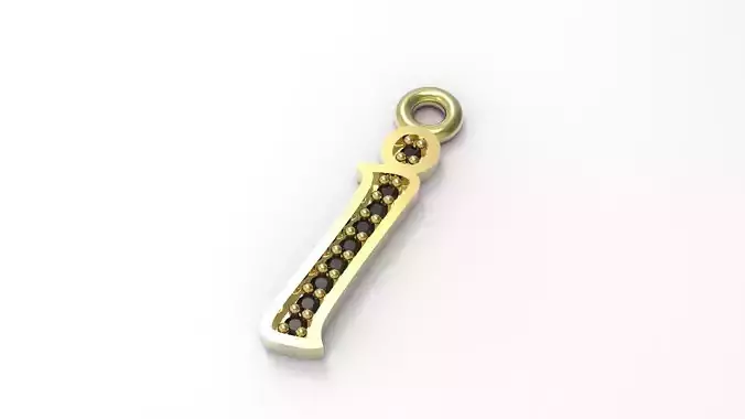 i Letter Alphabet Pendant