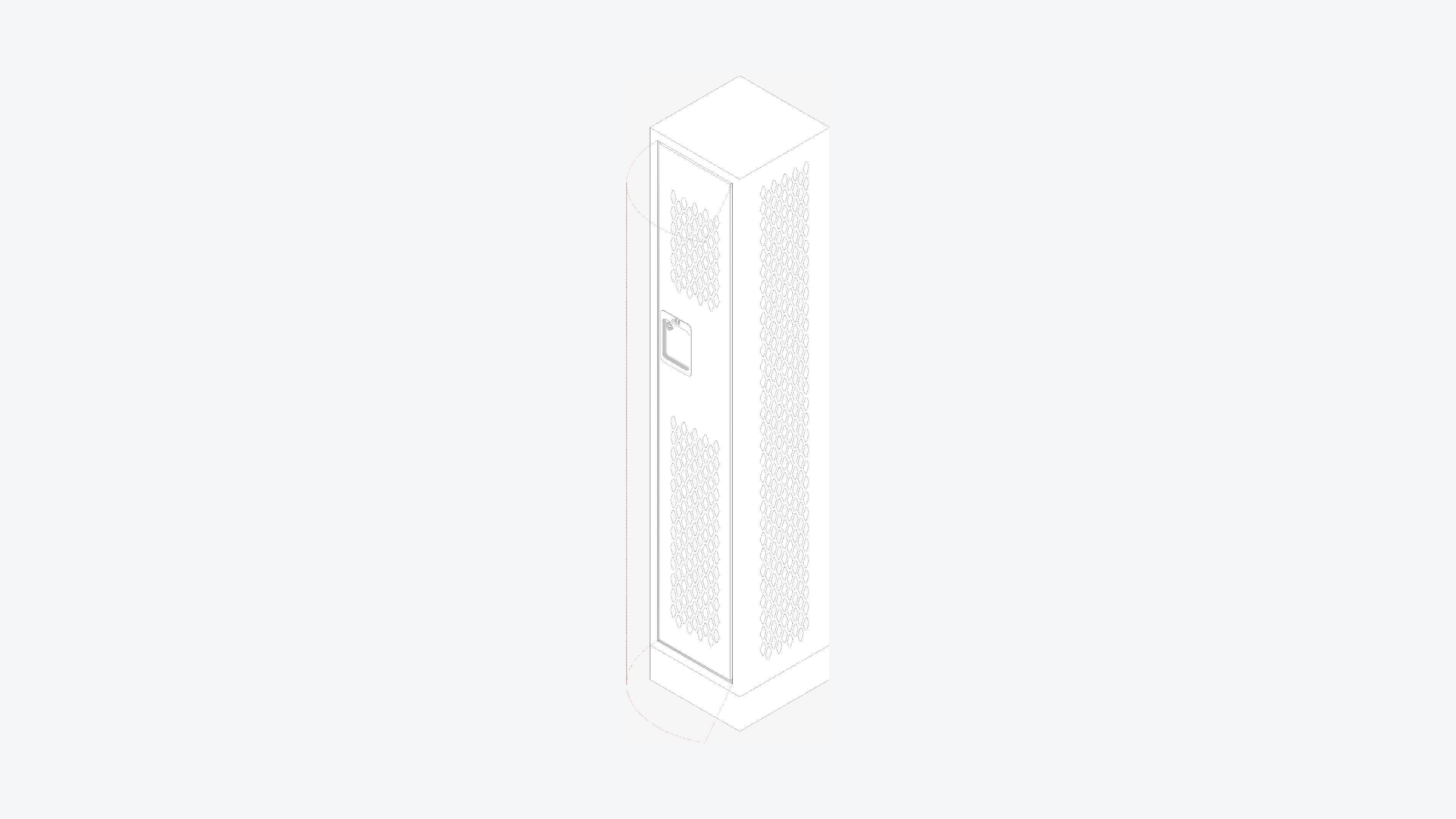 Locker - Metal - Locka - Sports - Single Tier Low-poly 3D model_2