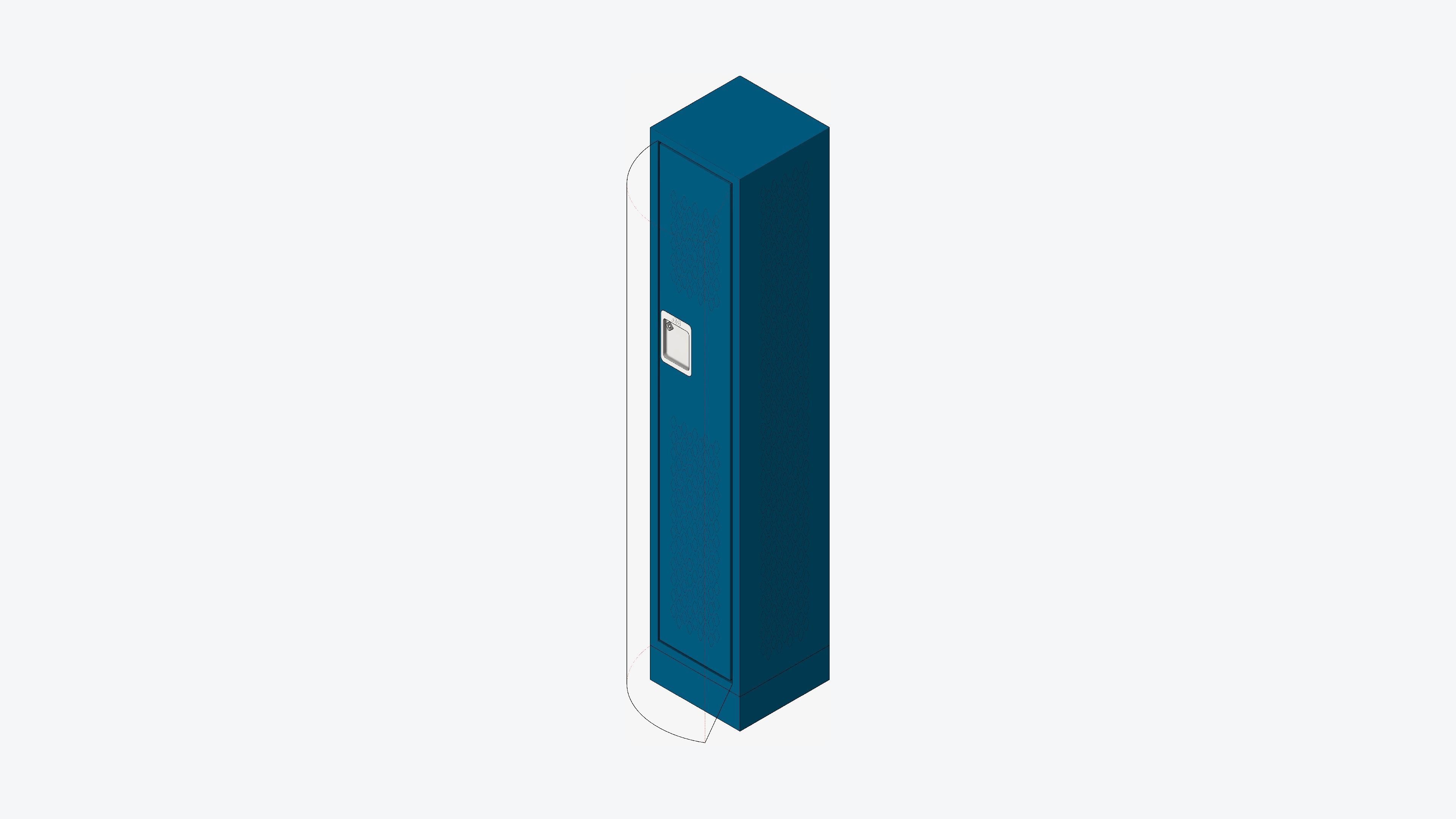 Locker - Metal - Locka - Sports - Single Tier Low-poly 3D model_1