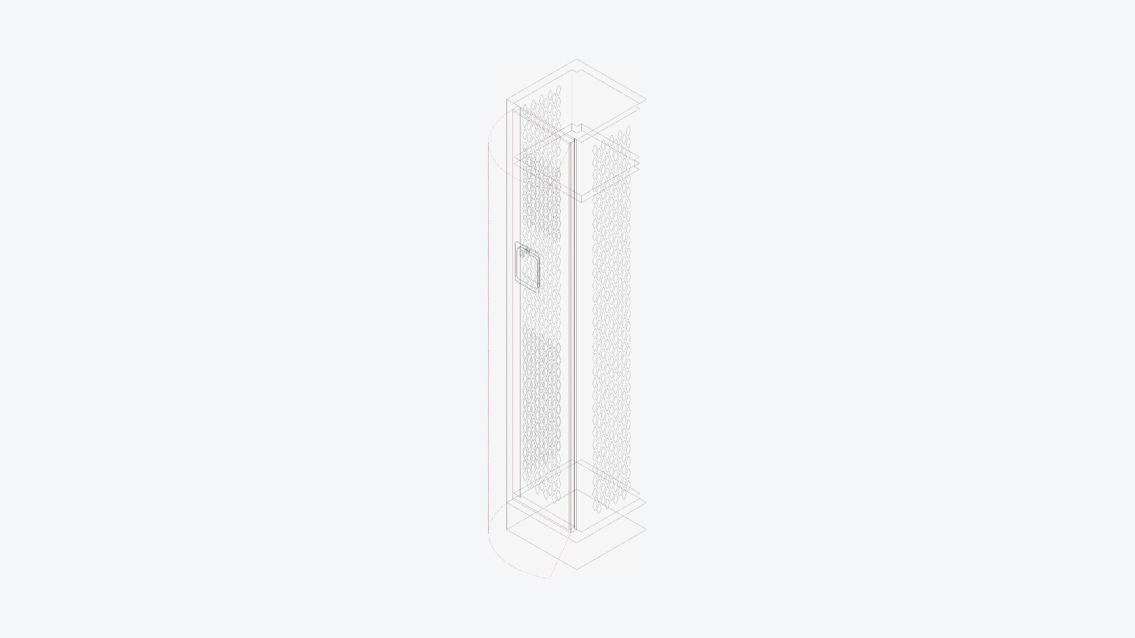 Locker - Metal - Locka - Sports - Single Tier Low-poly 3D model_3