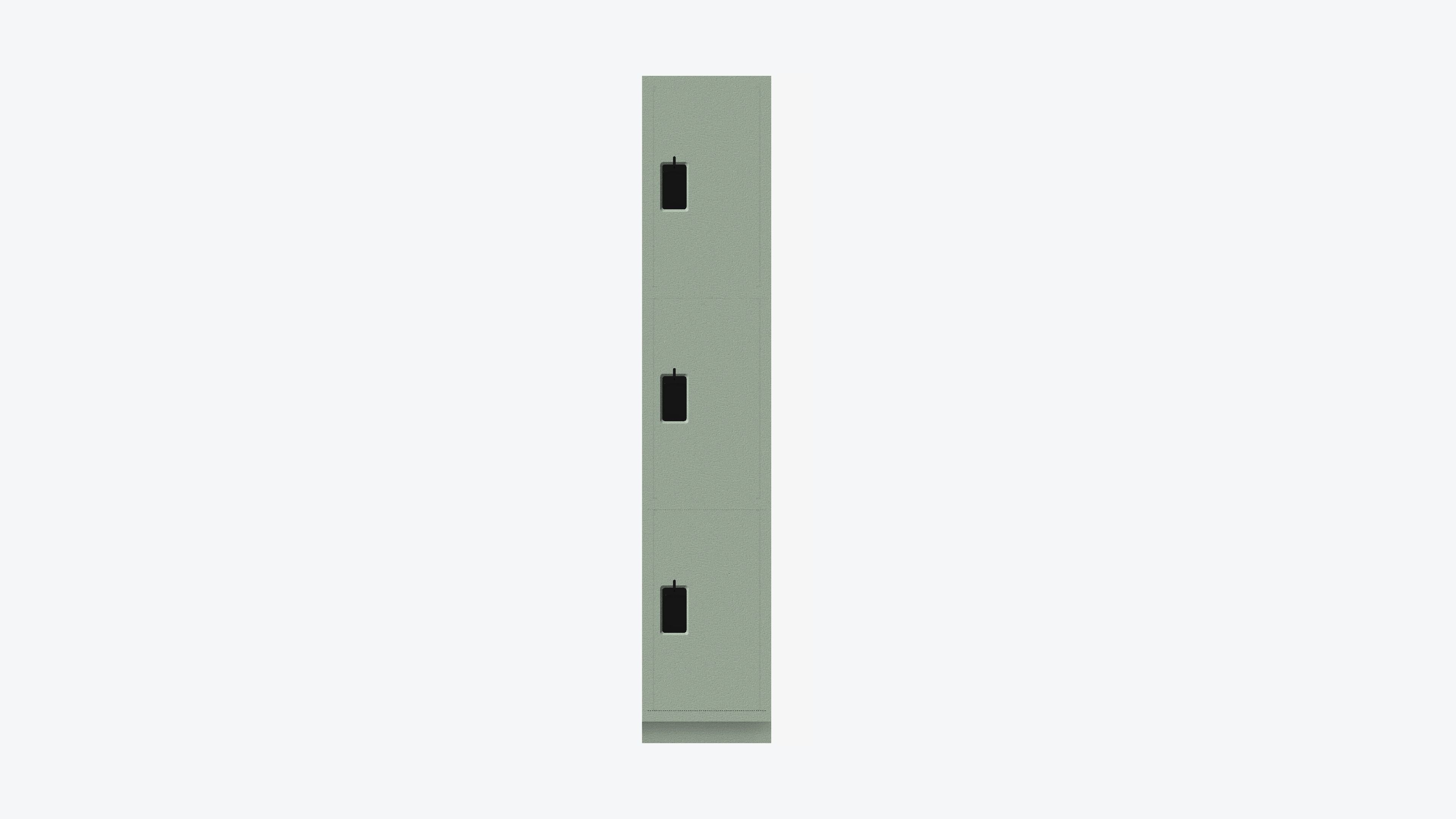 Locker - Plastic - Locka - Classic - Triple Tier Low-poly 3D model_4