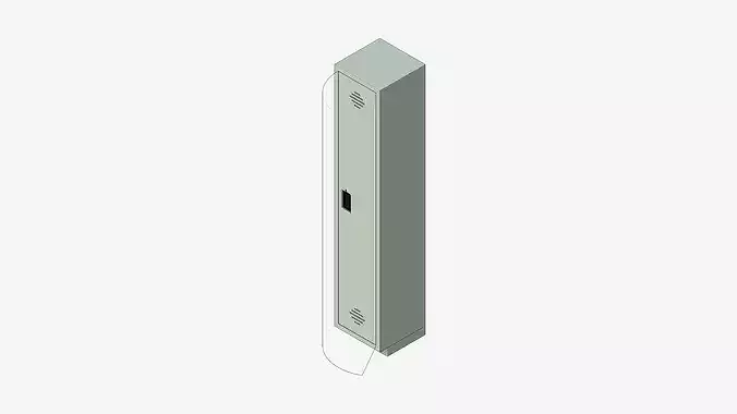 Locker - Plastic - Locka - Classic Extra - Single Tier Low-poly 3D model 2
