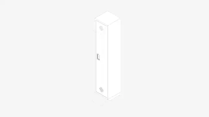 Locker - Plastic - Locka - Classic Extra - Single Tier Low-poly 3D model 3