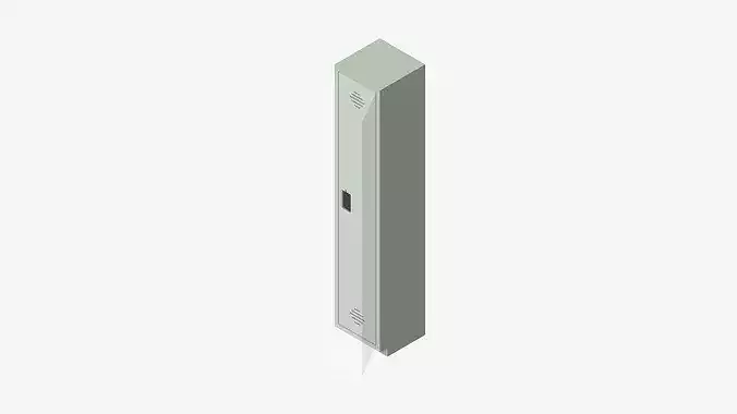 Locker - Plastic - Locka - Classic Extra - Single Tier Low-poly 3D model 7