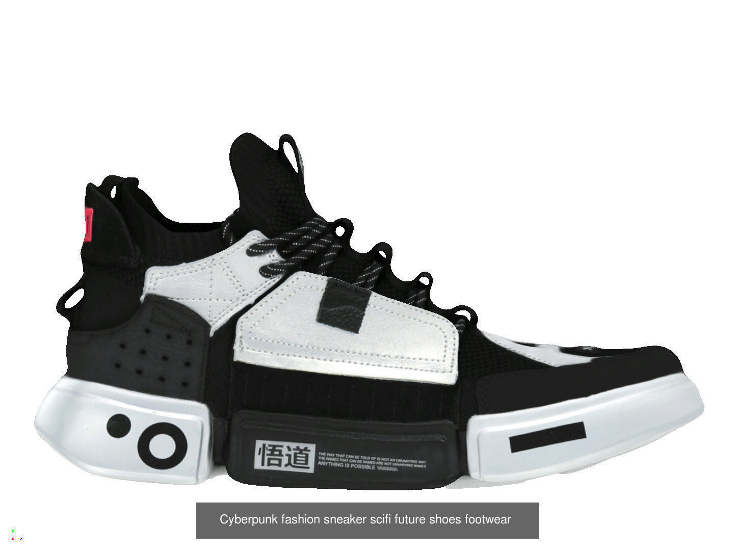 Cyberpunk fashion sneaker Urban Techwear scifi future 3D Model Collection_2