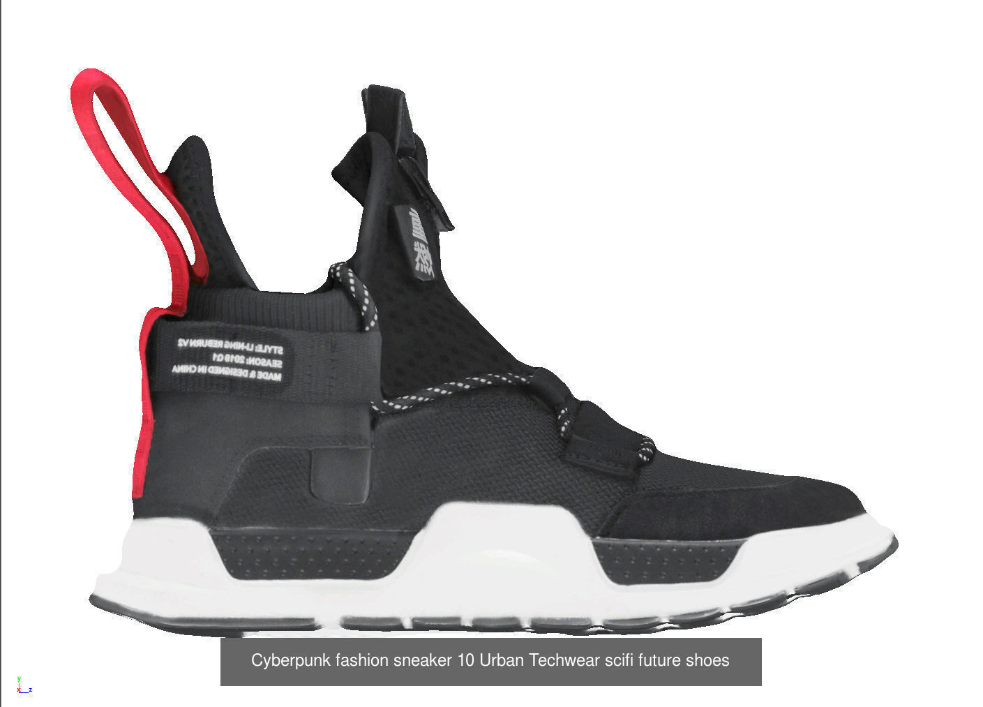 Cyberpunk fashion sneaker Urban Techwear scifi future 3D Model Collection_9