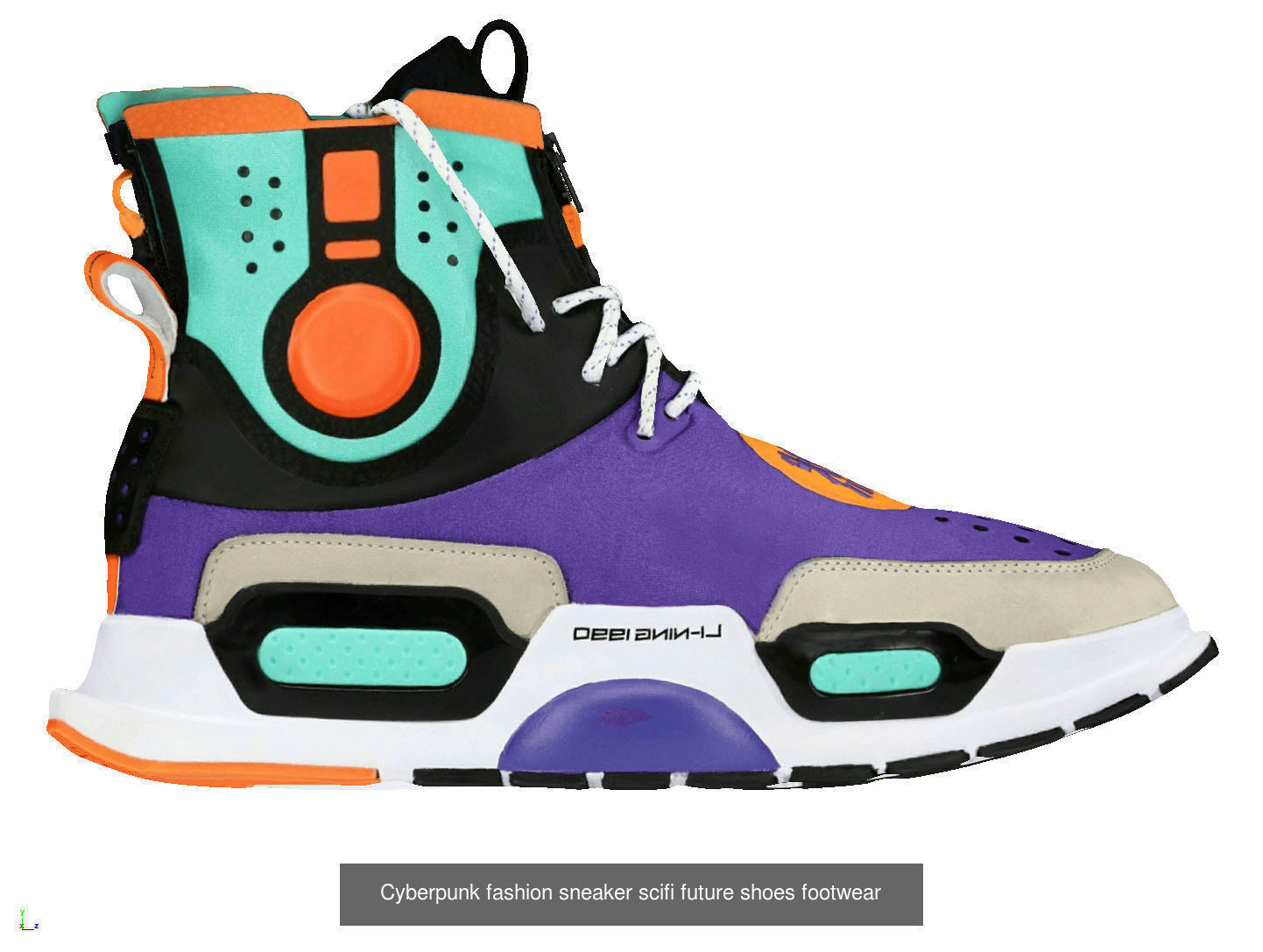 Cyberpunk fashion sneaker Urban Techwear scifi future 3D Model Collection_4