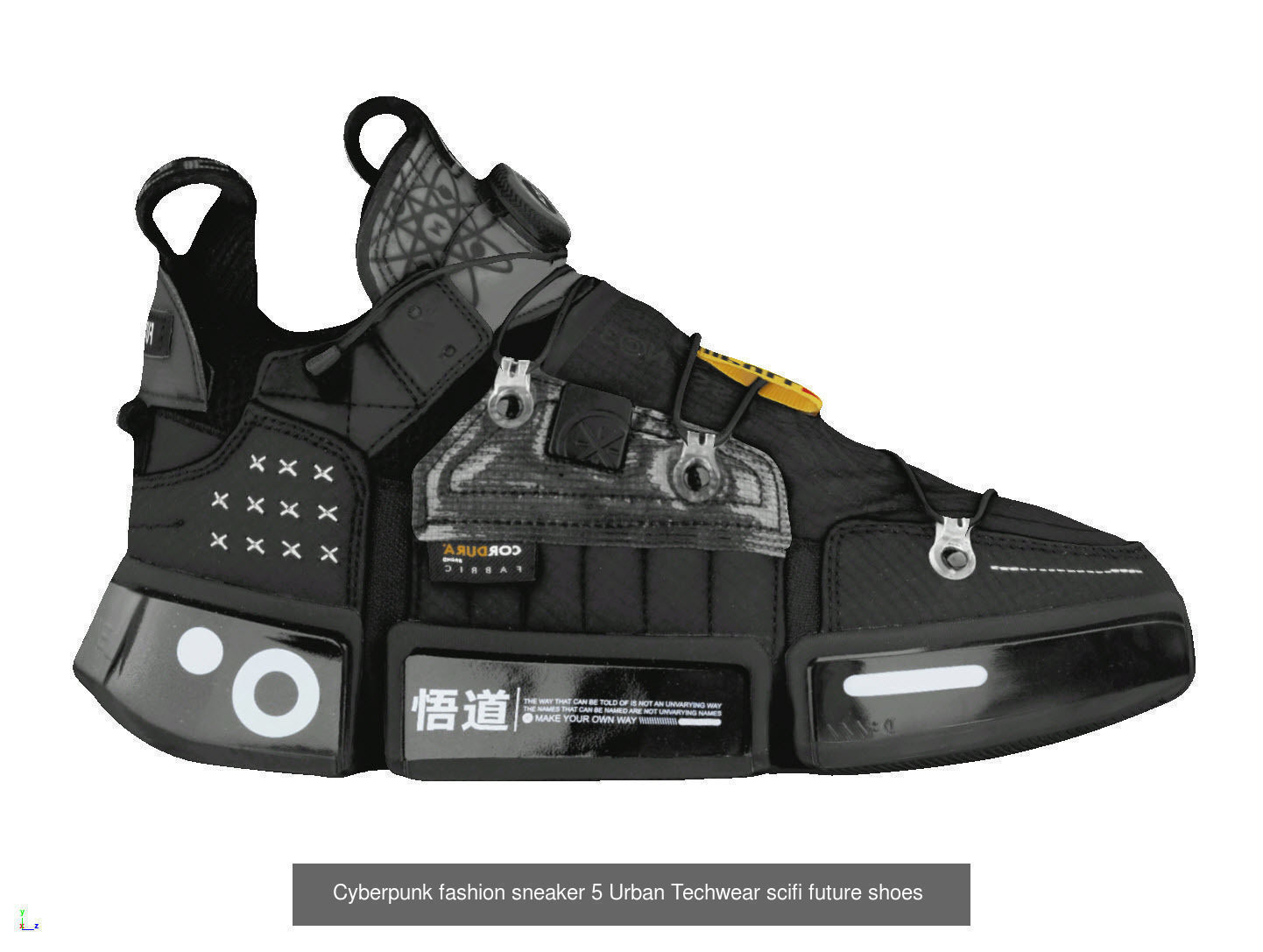 Cyberpunk fashion sneaker Urban Techwear scifi future 3D Model Collection_6