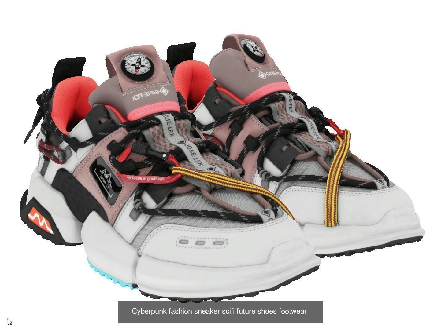Cyberpunk fashion sneaker Urban Techwear scifi future 3D Model Collection_3
