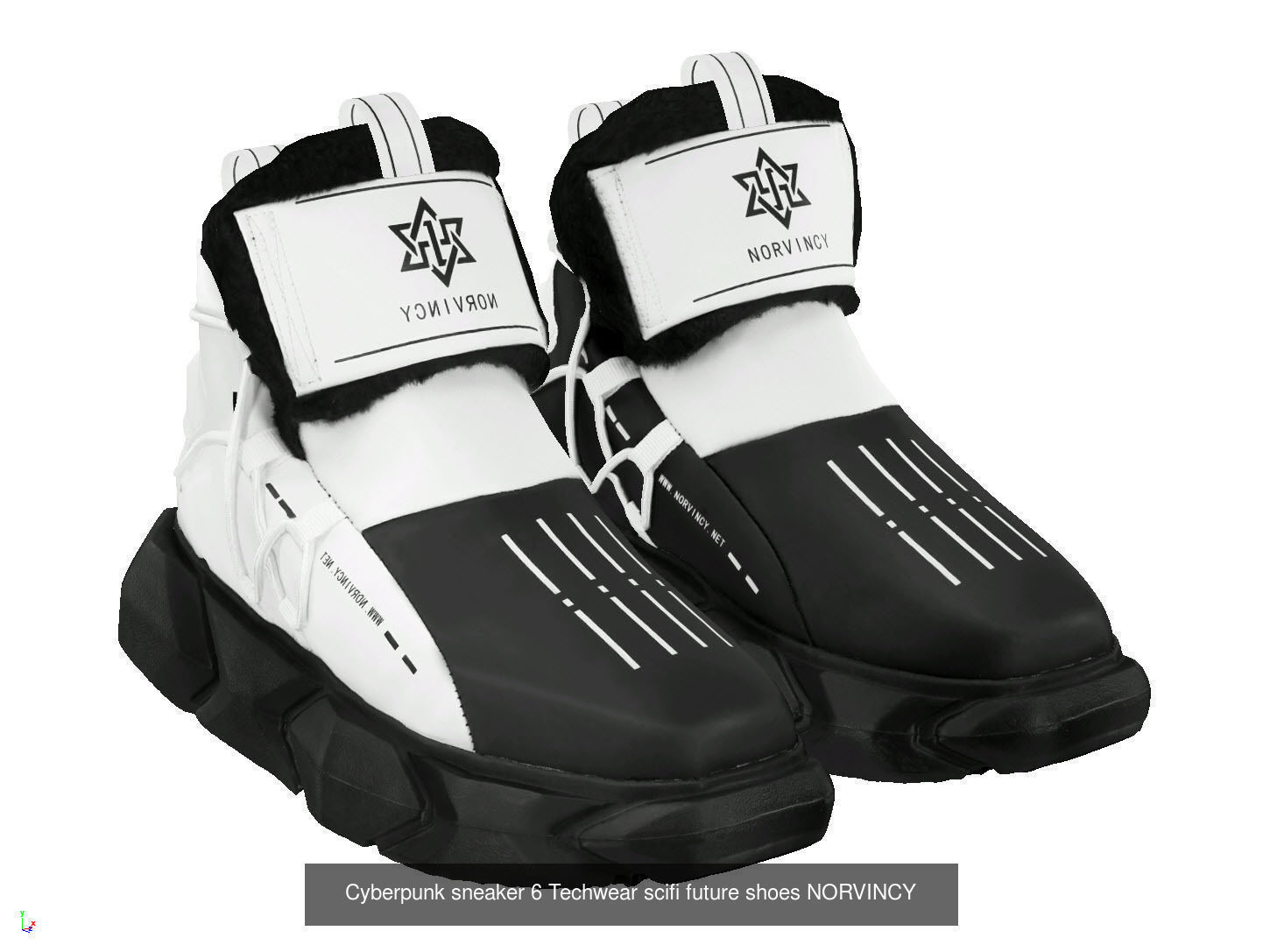 Cyberpunk fashion sneaker Urban Techwear scifi future 3D Model Collection_8