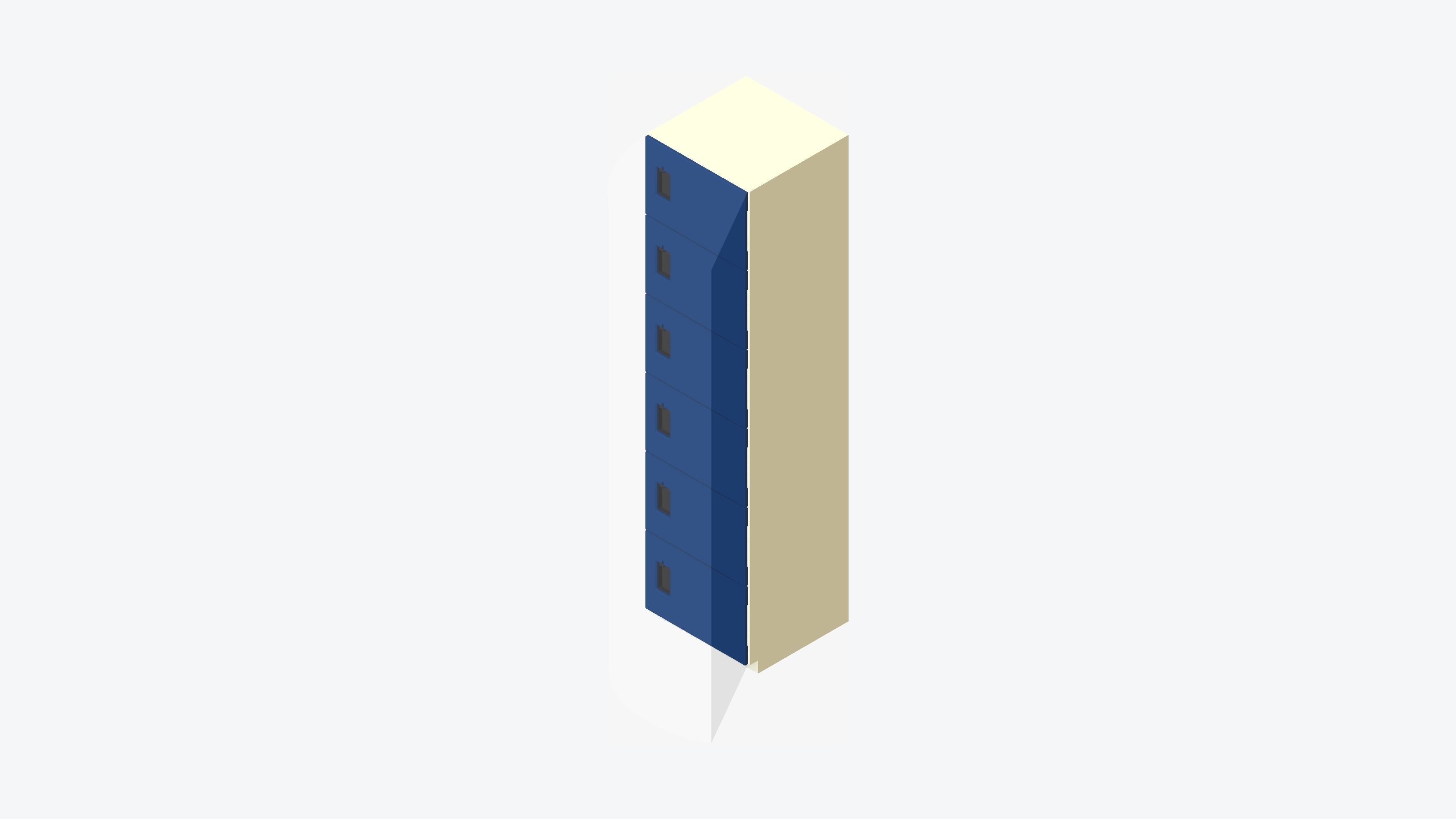 Locker - Resin - Locka - Classic Extra - Six Tier Low-poly 3D model_6