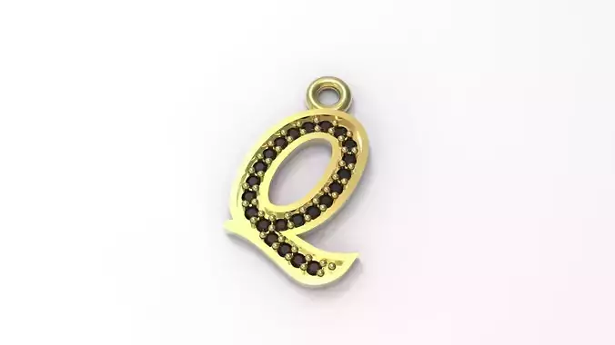 Q Letter Alphabet Pendant