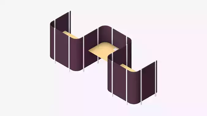 Office Pod - Workspace - Officetec - Side To Side - Three Bay