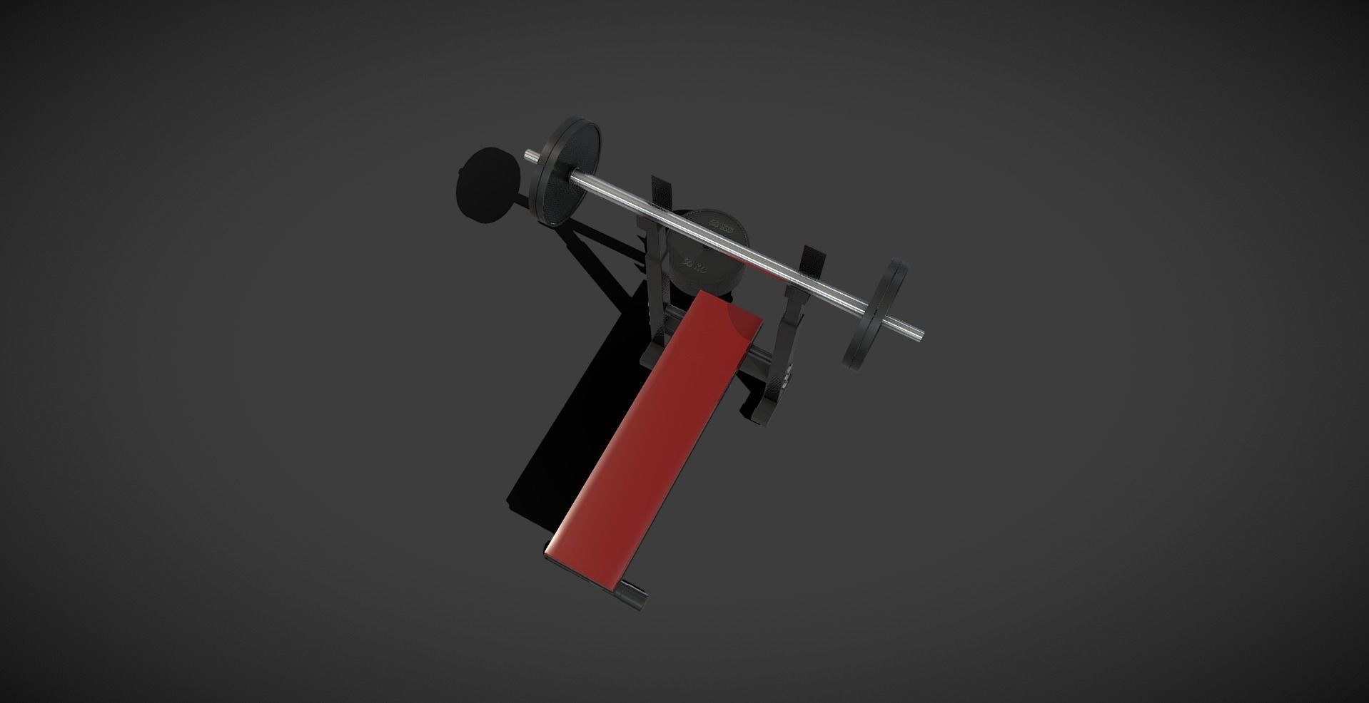 Gym Bench Low-poly 3D model_1