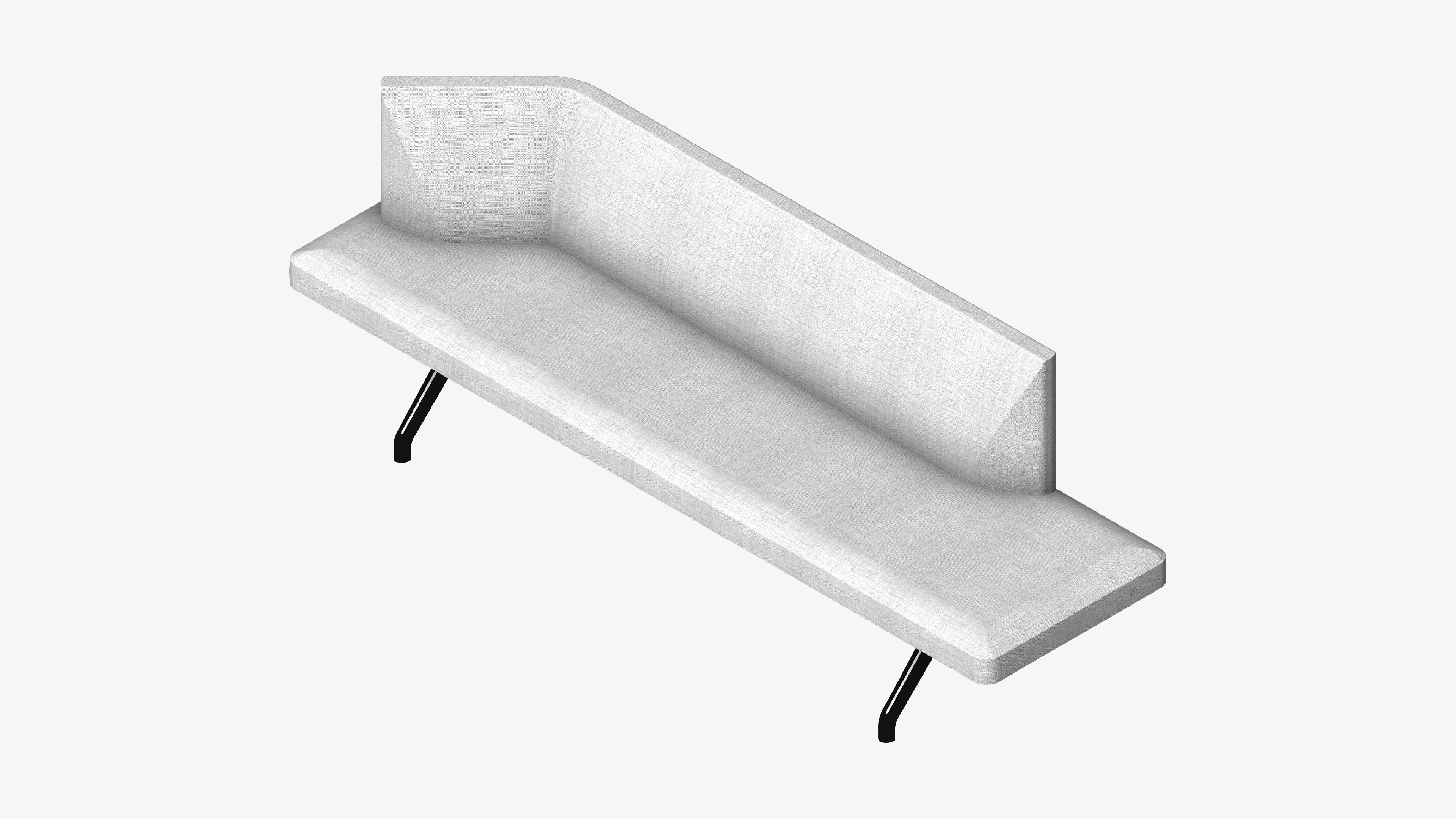 Seat - Bench - Worksmart - Backrest Bent Low-poly 3D model_6